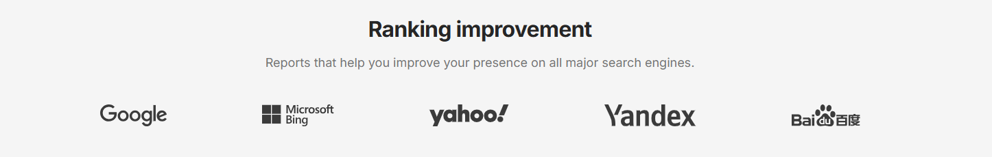 Google, Bing, Yahoo, Yandex and Baidu